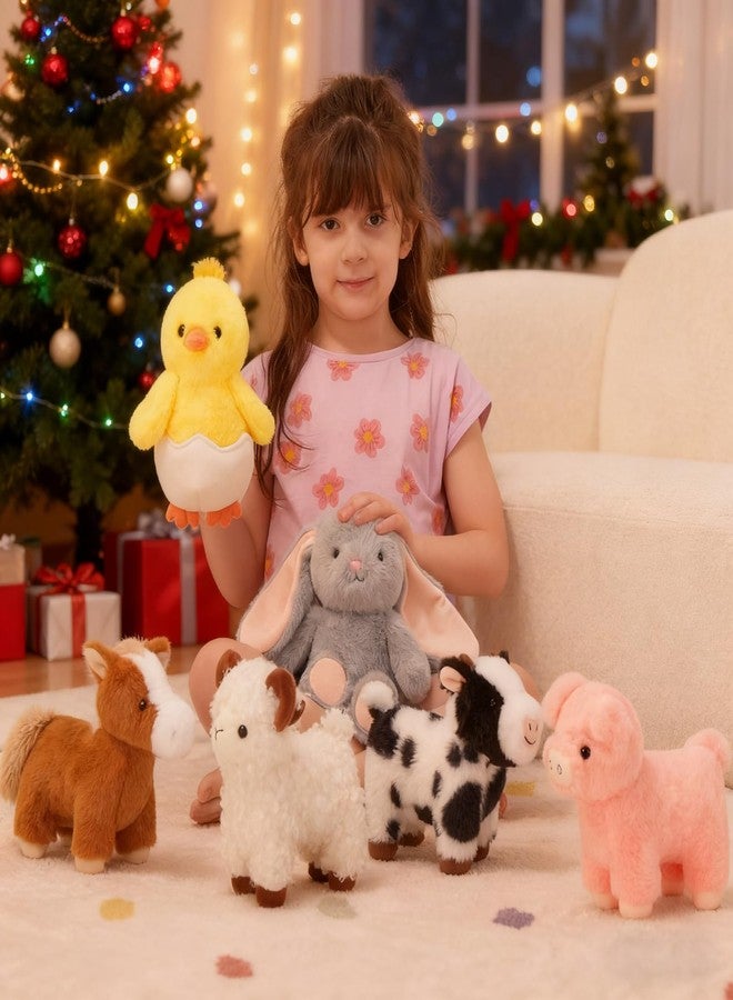 MaoGoLan 6-Pack Stuffed Farm Animal Bulk Plush Toys Set 10″ Soft Stuffed Animals for Kids, Girls - Party Decor, Centerpieces & Pretend Play, Thanksgiving, Christmas, Easter Gifts - Image 3